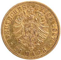 Ernest 1853-1908, 20 marek 1887, Berlin, J. 269, Fr. 3850, złoto, 7,93 g, drobne uszkodzenie na ra..