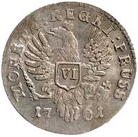 6 groszy 1761, Królewiec, Aw: Popiersie cesarzow