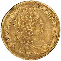 Karol VI 1711-1740, dukat 1735, Aw:Popiersie cesarza i napis wokoło, Rw: Na orle habsburskim herb ..
