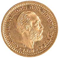 5 koron 1881, Sztokholm, Ahlström 34, Fr. 95, złoto, 2,24 g
