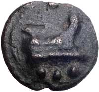 quadrans 225- 217 pne, Aw: Głowa Herkulesa w lewo, za nią 3 kulki, Rw: Dziób okrętu, pod nim 3 kul..