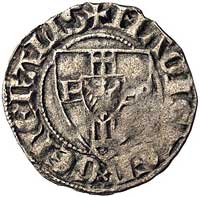 Winrych von Kniprode 1351-1382, kwartnik, Aw: Tarcza wielkiego mistrza i napis MAGISTER GENE- RALI..