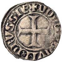 Winrych von Kniprode 1351-1382, kwartnik, Aw: Tarcza wielkiego mistrza i napis MAGISTER GENE- RALI..