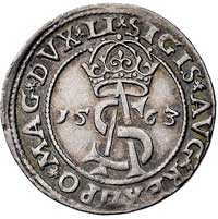 trojak 1563, Wilno, odmiana z małym monogramem króla, Kurp. 832 R, Gum. 622, patyna