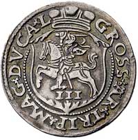 trojak 1563, Wilno, odmiana z małym monogramem króla, Kurp. 832 R, Gum. 622, patyna