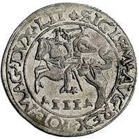 trojak 1565, Wilno, Kurp. 848 R3, Gum. 623, T. 15, rzadka moneta z cytatem z psalmu zwana trojakie..