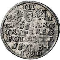 trojak 1584, Olkusz, odmiana z literami G - H po bokach Orła i Pogoni, Kurp. 175 R2, Gum. 709