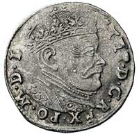 trojak 1584, Wilno, popiersie króla w ozdobnej zbroi, Kurp. 309 R1, Gum. 761