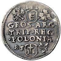 trojak 1585, Poznań, Kurp. 187 R, Gum. 714, patyna