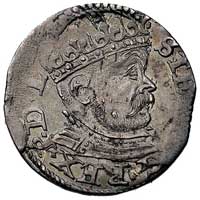 trojak 1585, Ryga, odmiana z dużą głową króla, Kurp. 449 R, Gum. 814