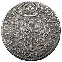 szóstak 1599, Malbork, odmiana z małą głową króla, Kurp. 1434 R2, Gum. 1153