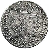 szóstak 1599, Malbork, odmiana z małą głową króla, Kurp. 1434 R2 - odmiana interpunkcji, Gum. 1153