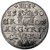 trojak 1590, Ryga, odmiana z dużą głową króla, K