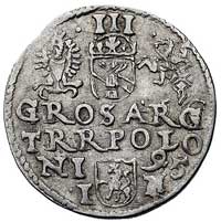 trojak 1595, Olkusz, znak półruszt pod popiersie