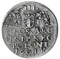 trojak 1601, Kraków, odmiana z popiersiem króla w lewo, Wal. XCI 5, Kurp. 1256 R4