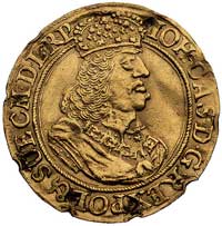dukat 1661, Gdańsk, H-Cz. 2201, Fr. 24, T. 14, ślad po oprawie, złoto, 3.45 g