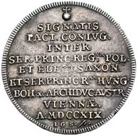 2/3 talara (gulden) 1719, Drezno; Dwa serca, Kam. 634 R3, Merseb. 1825, pamiątkowa moneta wybita w..