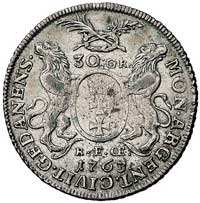 30 groszy (złotówka) 1763, Gdańsk, Kam. 991, ładnie zachowany egzemplarz