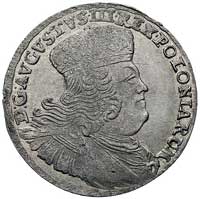 dwuzłotówka (8 groszy) 1753, Lipsk, odmiana bez liter E-C pod tarczą herbową, Kam. 849 R2, Merseb...