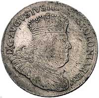 dwuzłotówka (8 groszy) 1753, odmiana z literami E-C pod tarczą herbową, Kam. 842 R1, Merseb. 1778,..