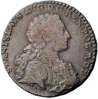 trojak 1766, Kraków, popiersie króla w zbroi, mała litera G pod tarczą herbową i wieniec z 12 jagó..