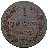 1 grosz 1837, Warszawa, Plage 246 - św. Jerzy bez płaszcza, wyśmienity stan zachowania