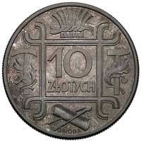 10 złotych 1934, Klamry, wypukły napis PRÓBA, Parchimowicz P-160 a, wybito 100 sztuk, srebro, 17.8..