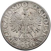 5 złotych 1936, Żaglowiec, wypukły napis PRÓBA, Parchimowicz P-148 a, wybito 110 sztuk, srebro, 11..