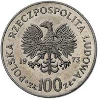 100 złotych 1973, Mikołaj Kopernik, wypukły napis PRÓBA, Parchimowicz P-354 b, wybito 500 sztuk, n..