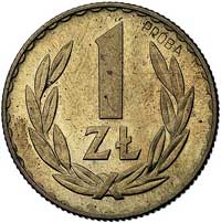 1 złoty 1949, na rewersie wklęsły napis PRÓBA, Parchimowicz P-215 b, mosiądz, 6.72 g, wybito 100 s..