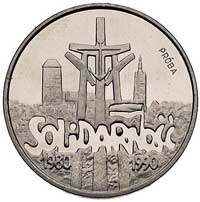 100.000 złotych 1990, Solidarność 1980-1990, 27 mm, Parchimowicz P-622, wybito 500 sztuk