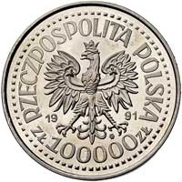 100.000 złotych 1991, Jan Paweł II, Parchimowicz P-623 b, wybito 500 sztuk