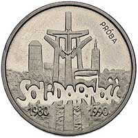 50.000 złotych 1990, Solidarność 1980-1990, Parchimowicz P-618, wybito 500 sztuk