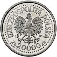 20.000 złotych 1991, Jan Paweł II, Parchimowicz P-609 b, wybito 500 sztuk