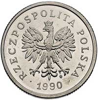 1 złoty 1990, wypukły napis PRÓBA, Parchimowicz P-707, wybito 500 sztuk