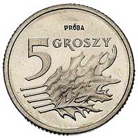 5 groszy 1990, wypukły napis PRÓBA, Parchimowicz P-703, wybito 500 sztuk
