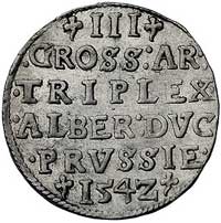 trojak 1542, Królewiec, napis PRVSS, Bahr. 1180,
