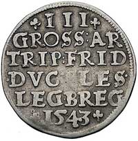 trojak 1543, Legnica, odmiana - małe popiersie k