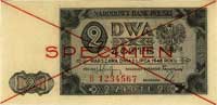 2 złote 1.07.1948, seria B 1234567, SPECIMEN, Miłczak 134, Pick 134
