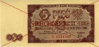 5 złotych 1.07.1948, seria AL 1234567, SPECIMEN, Miłczak 135b, Pick 135