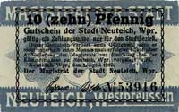 Gdańsk - Nowy Staw, 10 i 50 fenigów 1.04.1919, Jabł. 3832, 3831, łącznie 2 sztuki