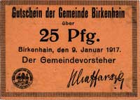 Brzeziny Śląskie (Birkenhain), 25 i 50 fenigów 9.01.1917 i 50 fenigów 1.04.1917, Keller 225.a.I (2..