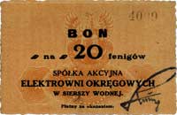 Siersza - Spółka Akcyjna Elektrowni Okręgowej - 20, 50 fenigów i 1 marka (1920), Jabłoński 495-497..