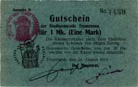 Trzemeszno (Tremessen) - 1 marka 28.08.1914, II emisja, Keller 404.c
