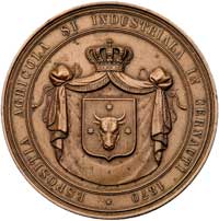 Wystawa Rolniczo-Przemysłowa w Czerniowcach 1870-medal autorstwa Leisera, Aw: Herb Mołdawii pod ko..