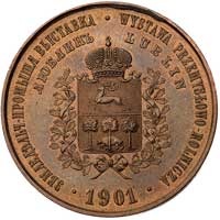 medal Wystawy Przemysłowo-Rolniczej autorstwa K. Bartoszewicza, Lublin 1901 r., Aw: Tarcza z herbe..