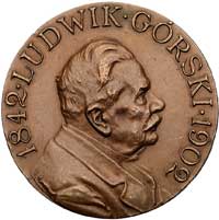 Ludwik Górski-medal autorstwa I. Łopieńskiego 1902 r., Aw: Popiersie w prawo i napis w otoku, Rw: ..
