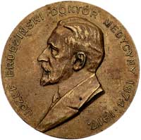 Józef Brudziński- medal autorstwa Cz. Makowskiego wybity w 1917 r., z okazji śmierci rektora, Aw: ..