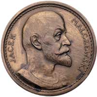 Jacek Malczewski- medal autorstwa J. Raszki 1924 r., Aw: Popiersie w prawo i napis, Rw: Chimera na..