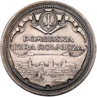 Pomorska Izba Rolnicza - medal nagrodowy autorstwa St. Rufina Koźbielewskiego, Aw: Panorama miasta..